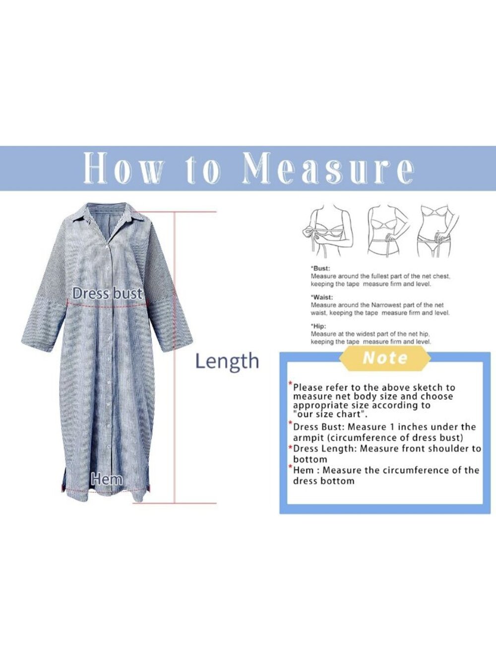 Women's Blue Long Sleeve Button Down Loose Striped Cotton Maxi Shirt Dress - Picture 5 of 5